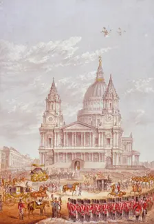 Funeral of the Duke of Wellington, St Paul's Cathedral, City of London, 18 November, 1852. Artist: Anon