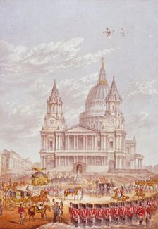 Funeral of the Duke of Wellington, St Paul's Cathedral, City of London, 18 November, 1852. Artist: Anon
