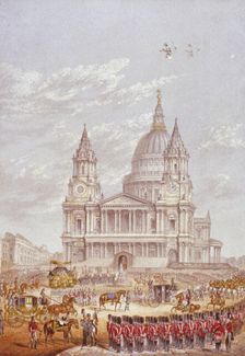 Funeral of the Duke of Wellington, St Paul's Cathedral, City of London, 18 November, 1852. Artist: Anon