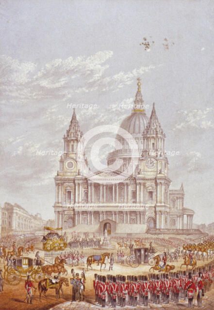 Funeral of the Duke of Wellington, St Paul's Cathedral, City of London, 18 November, 1852. Artist: Anon