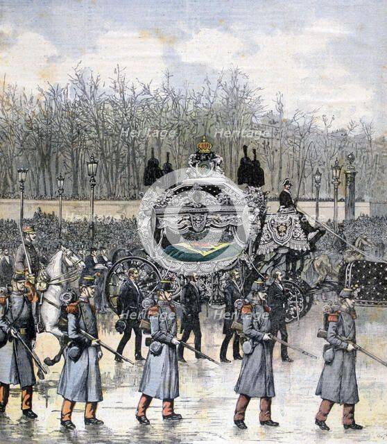 Funeral of the emperor of Brazil, 1891. Artist: Henri Meyer