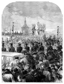 Funeral of the Emperor of Russia: removal of the body to the Church of St. Peter and St. Paul, 1881. Creator: Unknown