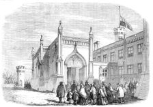Funeral of the late Duke of Rutland: Tenantry going to the Lying-in-State, at Belvoir Castle, 1857. Creator: Unknown