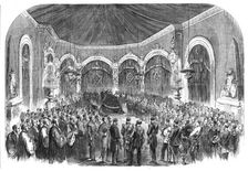 Funeral of the late King of the Belgians: the burial service in the Chapel at Laeken..., 1865. Creator: Unknown