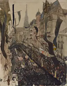 Funeral of the Mayor of Vienna Dr. Karl Lueger, 1910. Creator: Oskar Laske