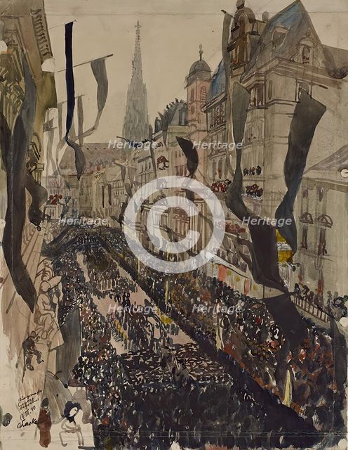 Funeral of the Mayor of Vienna Dr. Karl Lueger, 1910. Creator: Oskar Laske.