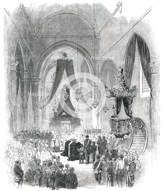 Funeral of the Queen of the Belgians - the Interment in the Church a Laeken, 1850. Creator: Unknown.