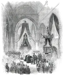 Funeral of the Queen of the Belgians - the Interment in the Church a Laeken, 1850. Creator: Unknown