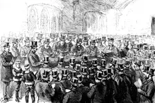 Funeral of the Rev. Dr. Adler: service in the Chapel, Willesden, 1890. Creator: Unknown