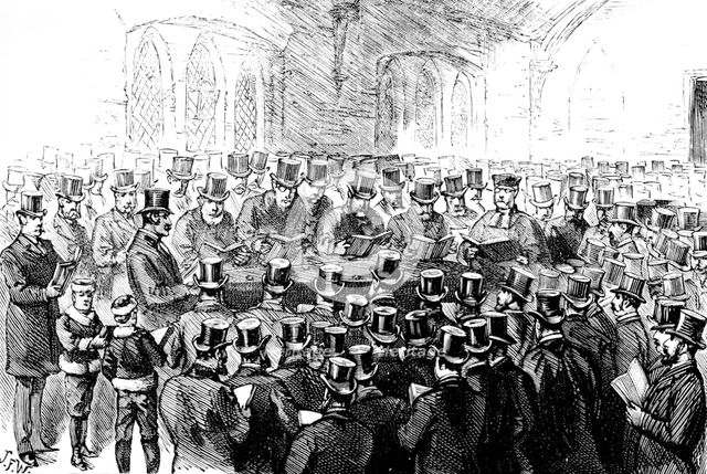 Funeral of the Rev. Dr. Adler: service in the Chapel, Willesden, 1890. Creator: Unknown.
