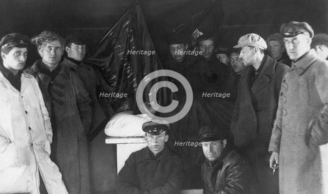 Funeral of V.M. Kruchina. Chapel, 1920. Creator: Unknown.