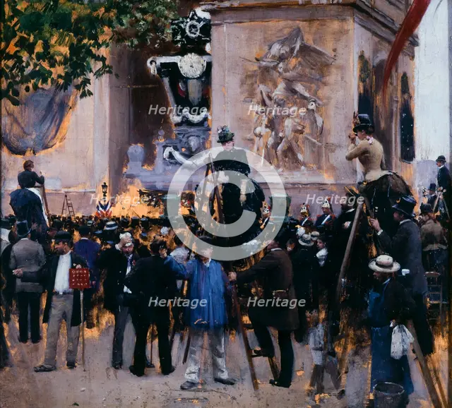 Funeral of Victor Hugo, Place de l'etoile (June 1, 1885), c1885. Creator: Jean Beraud.