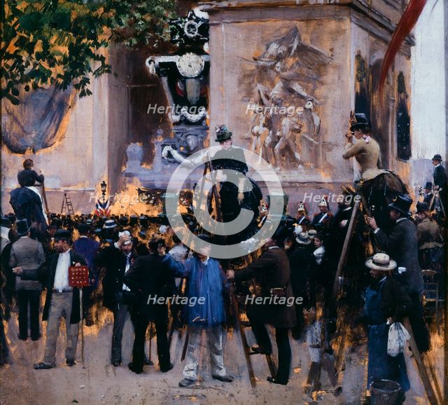 Funeral of Victor Hugo, Place de l'etoile (June 1, 1885), c1885. Creator: Jean Beraud.