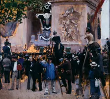 Funeral of Victor Hugo, Place de l'etoile (June 1, 1885), c1885. Creator: Jean Beraud