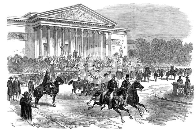 Funeral of Victor Noir: scene outside the Palace of the Corps Legislatif, 1870. Creator: Unknown.