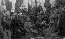 Funeral of V.M. Kruchina; at the cemetery., 1917-1923. Creator: Unknown