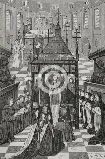 Funeral of Anne of Brittany, (1477-1514), Duchess of Brittany and Queen consort of France (1877).  Creator: Unknown.