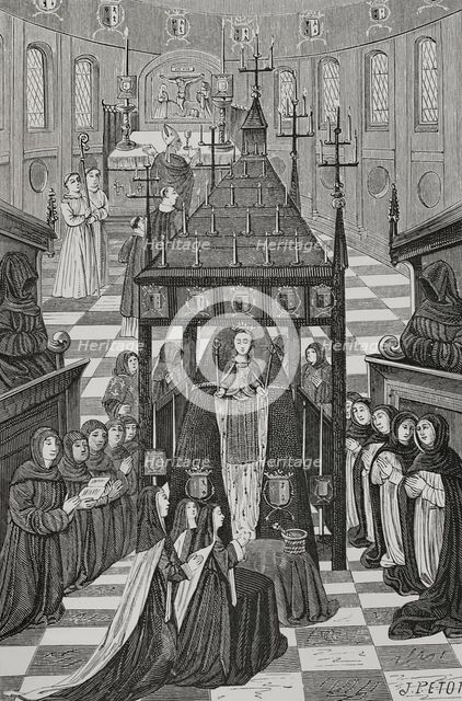 Funeral of Anne of Brittany, (1477-1514), Duchess of Brittany and Queen consort of France (1877).  Creator: Unknown.