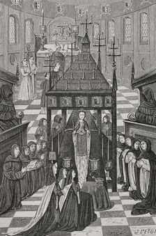 Funeral of Anne of Brittany, (1477-1514), Duchess of Brittany and Queen consort of France (1877). Creator: Unknown