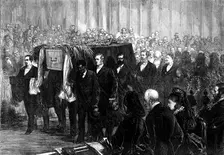 Funeral of Dr. Livingstone in Westminster Abbey, 1874. Creator: Unknown