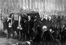Funeral of Dr. Livingstone in Westminster Abbey, 1874. Creator: Unknown