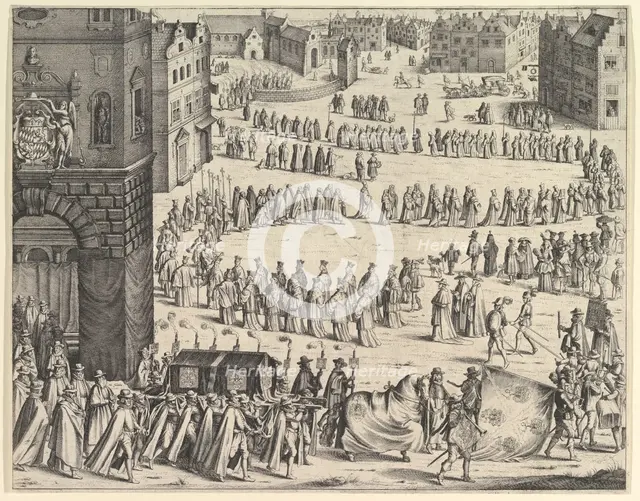 Funeral of General Johan Baptiste von Taxis, 1645. Creator: Wenceslaus Hollar.