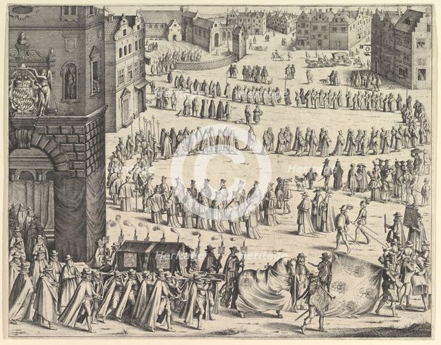 Funeral of General Johan Baptiste von Taxis, 1645. Creator: Wenceslaus Hollar.
