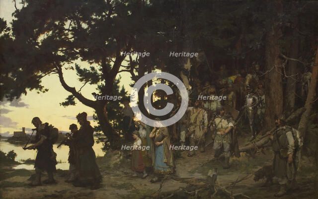 Funeral of Gediminas, 1888. Creator: Kazimierz Alchimowicz.