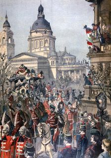 Funeral of Lajos Kossuth, Budapest, 21st March 1894. Artist: Paul Merwart