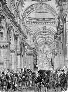 Funeral of Lord Napier of Magdala: the procession in the nave of St. Paul’s Cathedral, 1890. Creator: Unknown