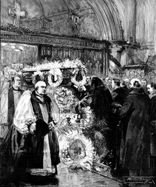 Funeral of Lord Randolph Churchill: the scene in Woodstock Church, 1895. Creator: P Naumann
