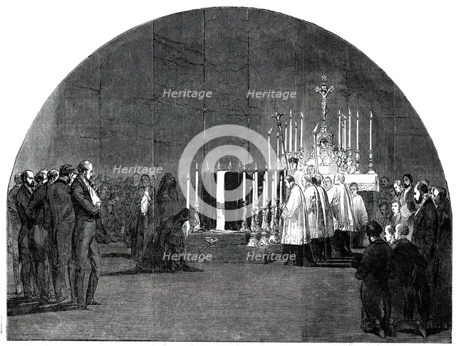 Funeral of Louis-Philippe: the "Chapelle Ardente", at Claremont, 1850. Creator: Smyth.
