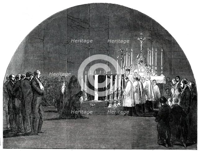 Funeral of Louis-Philippe: the "Chapelle Ardente", at Claremont, 1850. Creator: Smyth.