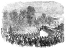 Funeral of Mr. Braidwood, the late Chief of the London Fire Brigade, in Abney-Park Cemetery, 1861. Creator: Unknown