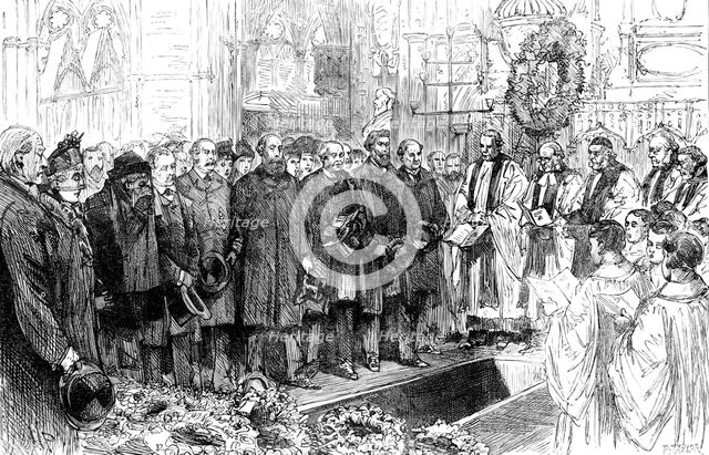 Funeral of Robert Browning in Westminster Abbey, 1890. Creator: R. Taylor.