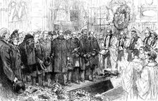 Funeral of Robert Browning in Westminster Abbey, 1890. Creator: R. Taylor