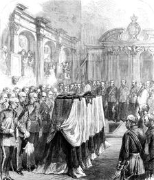 Funeral of Sir John Burgoyne in St. Peter’s Church at the Tower, 1871. Creator: Unknown