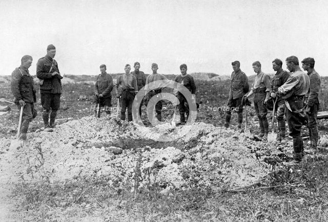 Funeral on the Western Front, First World War, 1916, (c1920). Artist: Unknown
