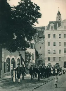 Funeral procession, Merano, South Tyrol, Italy, 1927. Artist: Eugen Poppel