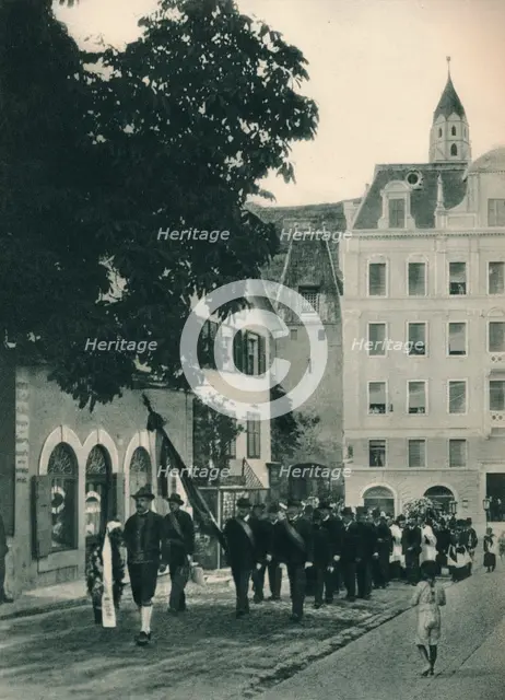 Funeral procession, Merano, South Tyrol, Italy, 1927. Artist: Eugen Poppel.
