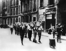 Funeral procession of members of the French Resistance, Paris, 1944