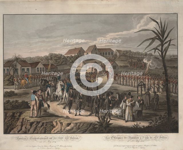 Funeral procession of Napoleon Bonaparte on St. Helena, 1821. Artist: Rugendas, Johann Lorenz, the Younger (1775-1826)