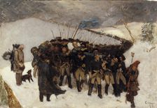 Funeral procession of Charles XII, sketch, 1877. Creator: Gustaf Cederström