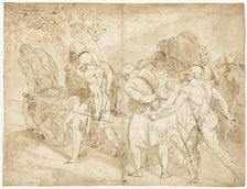 Funeral Procession of the Young Pallas, Aeneid Book XI, 1762. Creator: Jean-Antoine Julien