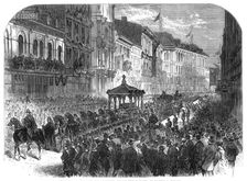Funeral procession of the late Hon. Thomas d’Arcy M’Gee, at Montreal, Canada, 1868. Creator: Unknown