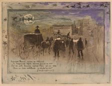 Funeral Procession on the Boulevard de Clichy, 1887. Creator: Felix Hilaire Buhot