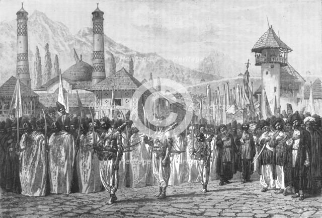 ''Funeral procession at Schucha; The Caucasus', 1875. Creator: Unknown.