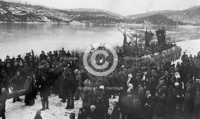 Funeral procession: Farewell to V.M. Kruchiny on his last journey, 1917-1923. Creator: Unknown.