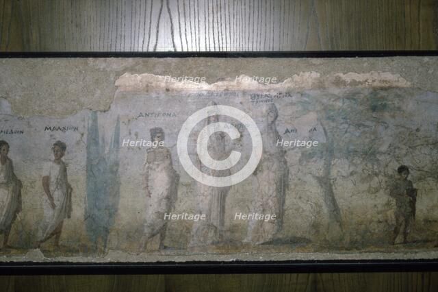 Funeral procession, Roman wall painting, late 1st century. Artist: Unknown.