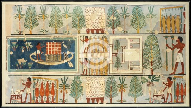 Funeral Ritual in a Garden. The tomb of Minnakht, Thebes, New Kingdom, 18th Dynasty, ca. 1479-1425 B